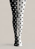 Two Tone Black White Polka Dot Tights Everyday Pantyhose L68-31