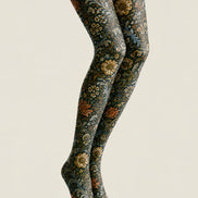 Boho Botanical Floral Tights Vintage Pantyhose L68-33