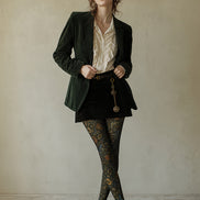 Boho Botanical Floral Tights Vintage Pantyhose L68-33