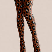 Classic Leopard Tights Brown Animal Print Hosiery L68-37