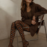 Classic Leopard Tights Brown Animal Print Hosiery L68-37
