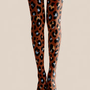 Classic Leopard Tights Brown Animal Print Hosiery L68-37