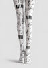 Music Note Tights Black White Piano Pattern Hosiery L68-39