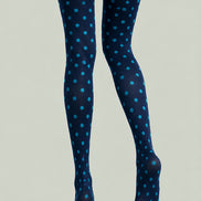 Preppy Blue Polka Dot Pantyhose Fashion Tights L68-4