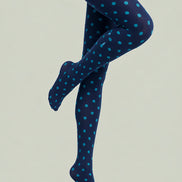 Preppy Blue Polka Dot Pantyhose Fashion Tights L68-4