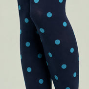 Preppy Blue Polka Dot Pantyhose Fashion Tights L68-4