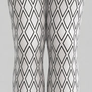White Tights Black Diamond Lattice Graphic Pantyhose L68-41