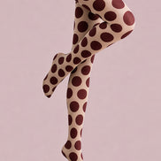 Burgundy Polka Dot Tights Retro Pantyhose L68-45