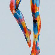 Cute Cartoon Cat Tights Colorful Graphic Pantyhose L68-47