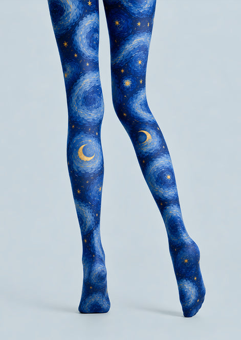 Blue Galaxy Tights Starry Night Print Pantyhose L68-49