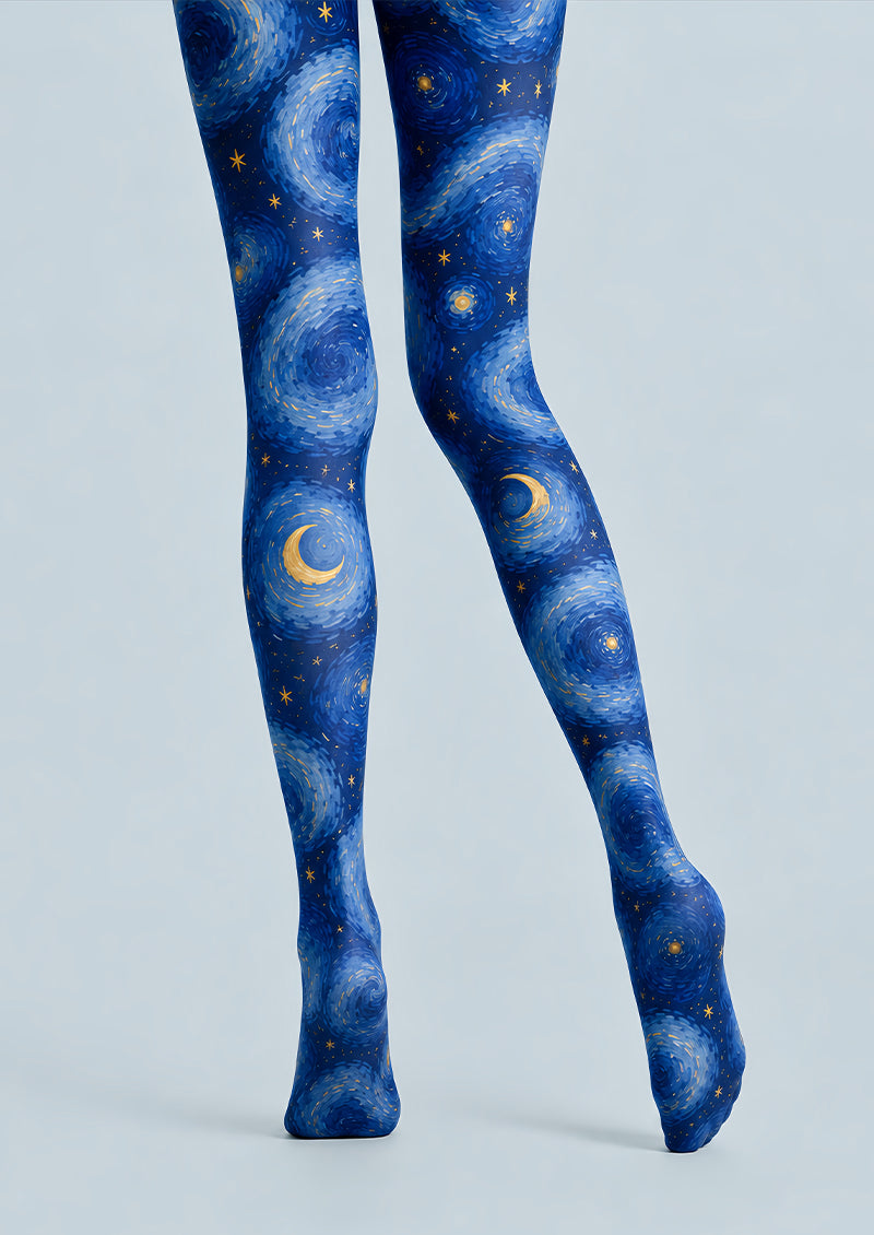 Blue Galaxy Tights Starry Night Print Pantyhose L68-49