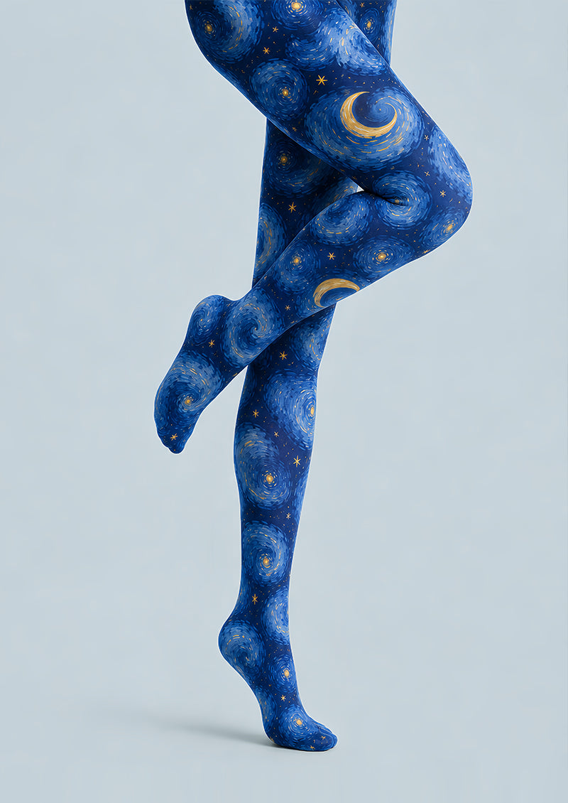 Blue Galaxy Tights Starry Night Print Pantyhose L68-49