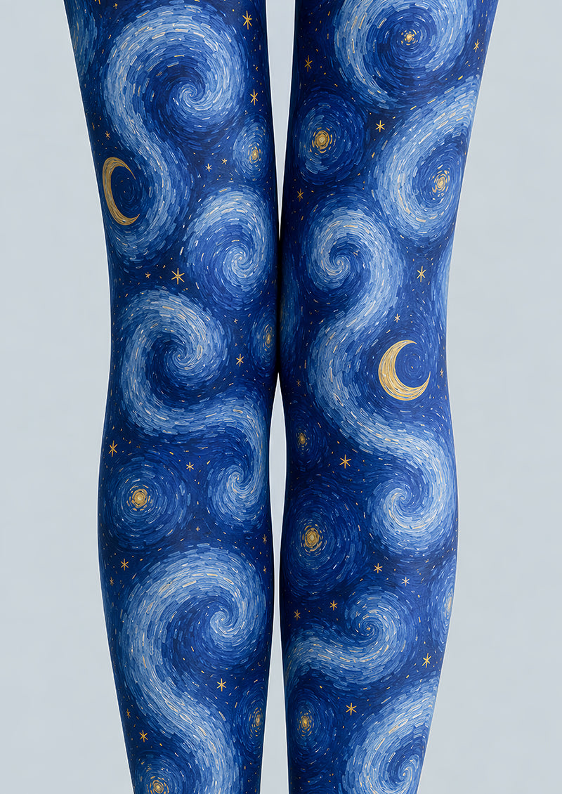Blue Galaxy Tights Starry Night Print Pantyhose L68-49