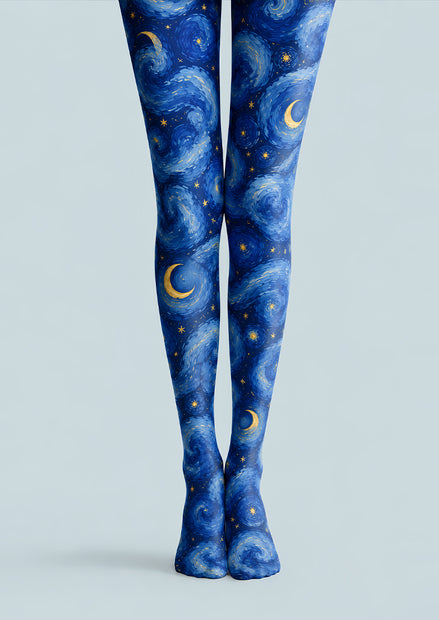 Blue Galaxy Tights Starry Night Print Pantyhose L68-49