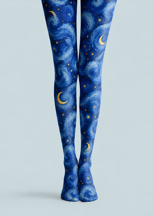 Blue Galaxy Tights Starry Night Print Pantyhose L68-49