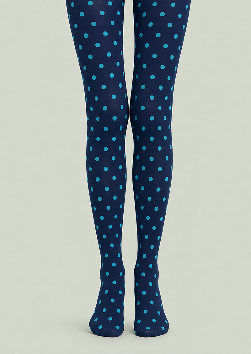 Preppy Blue Polka Dot Pantyhose Fashion Tights L68-4