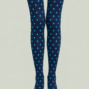 Preppy Blue Polka Dot Pantyhose Fashion Tights L68-4