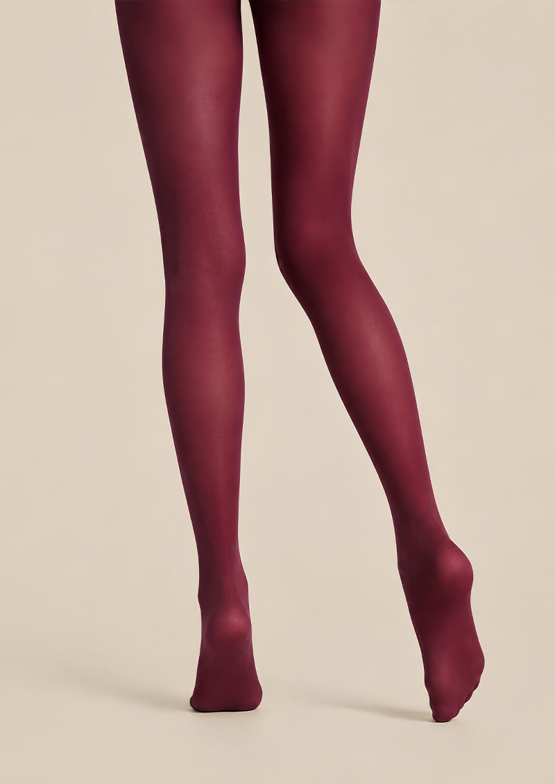 Burgundy Cute Cat Dog Graphic Pantyhose Tights L68-5