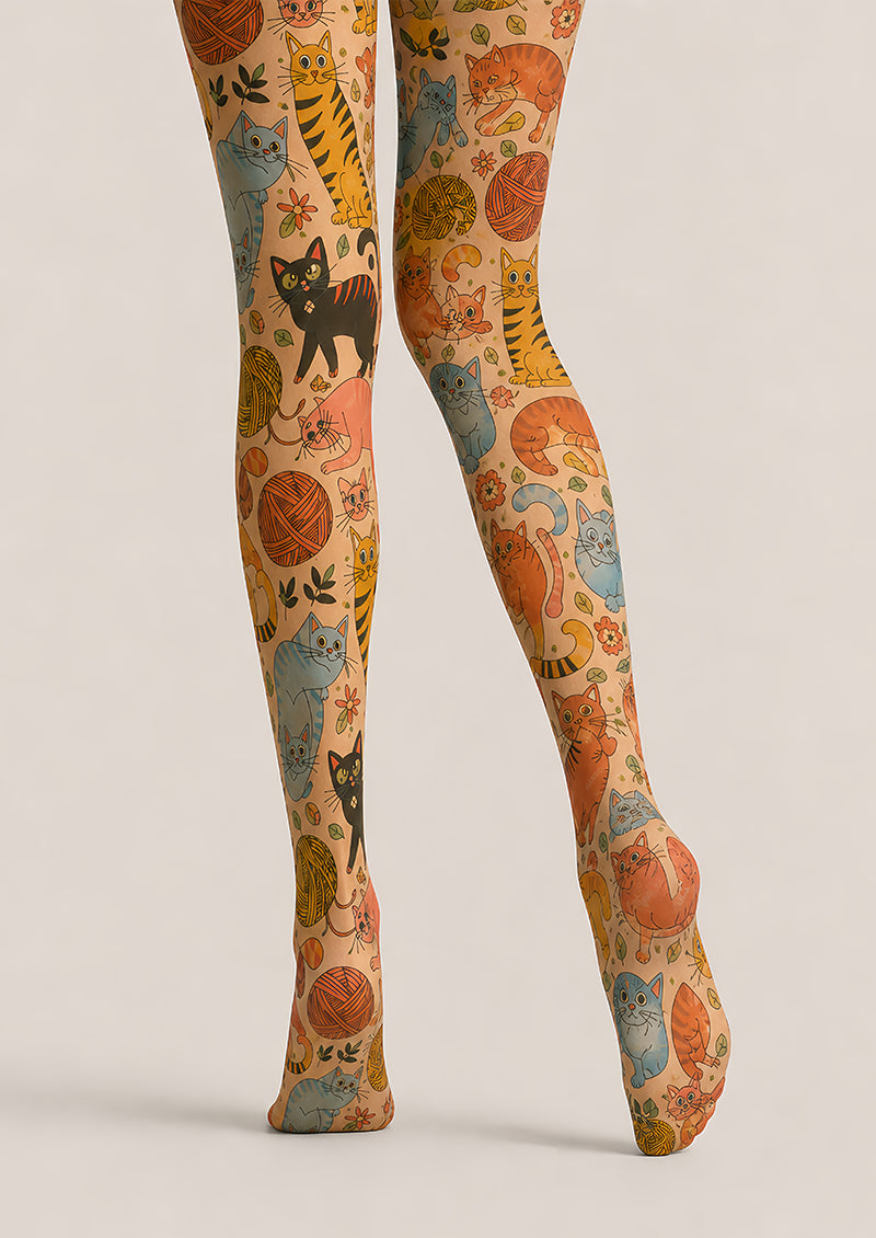 Cute Cat Tights Animal Print Pantyhose L68-50