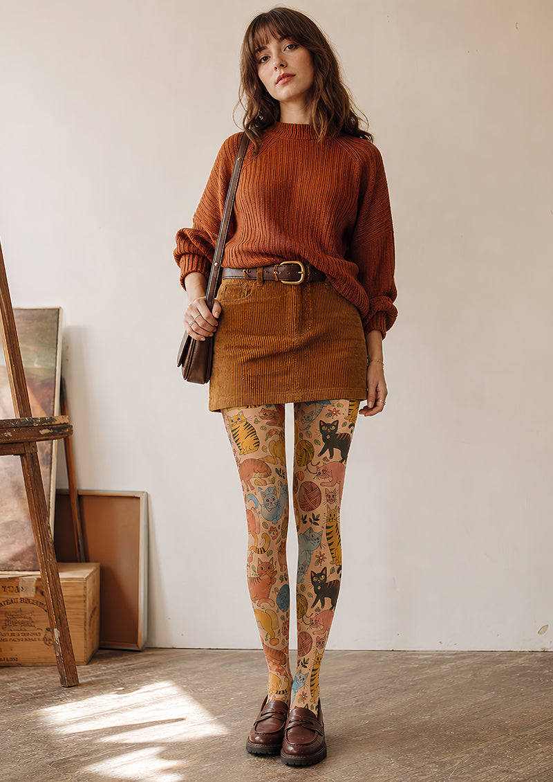 Cute Cat Tights Animal Print Pantyhose L68-50