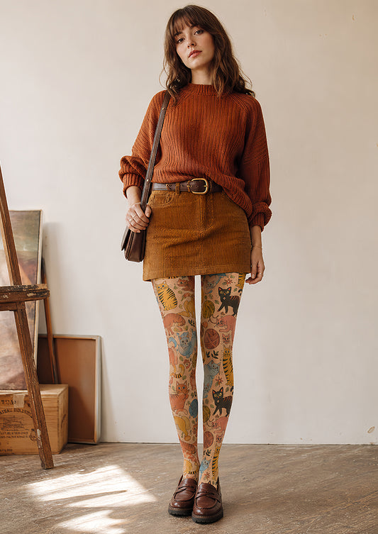 Cute Cat Tights Animal Print Pantyhose L68-50