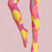 Y2K Abstract Colorful Pattern Tights Hosiery Pantyhose L68-54