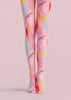 Pink Abstract Art Tights Colorful Graphic Pantyhose L68-55