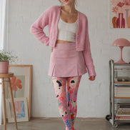 Pink Animal Print Pantyhose Cute Cat Tights L68-57