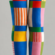 Pop Art Tights Color Block Print Pantyhose L68-59