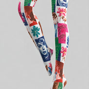 Abstract Collage Tights Colorful Artwork Pantyhose L68-60
