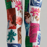 Abstract Collage Tights Colorful Artwork Pantyhose L68-60