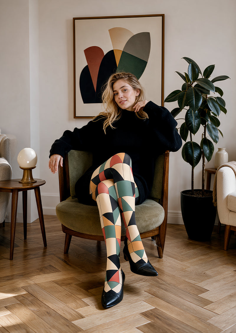 Designer Style Tights Abstract Printed Fashion Leggings L68-61