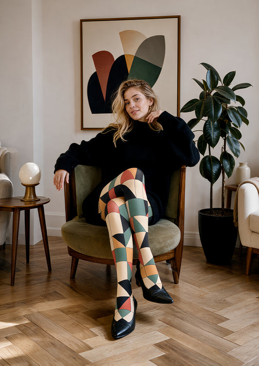 Designer Style Tights Abstract Printed Fashion Leggings L68-61