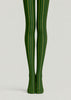 Green Striped Tights Vertical Pattern Pantyhose L68-63