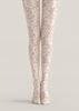 Floral Lace Tights Elegant White Patterned Pantyhose L68-69
