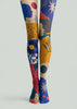 Modern Art Collage Graphic Printed Multicolor Tights L68-7