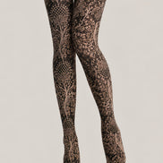 Black Floral Pattern Tights Luxury Lace Pantyhose L68-70