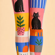 Cute Cat Tights Colorful Cartoon Graphic Pantyhose L68-73
