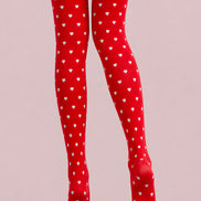 Red Mini Heart Tights Sweet Valentine Pantyhose L68-74