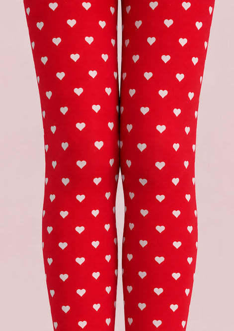 Red Mini Heart Tights Sweet Valentine Pantyhose L68-74