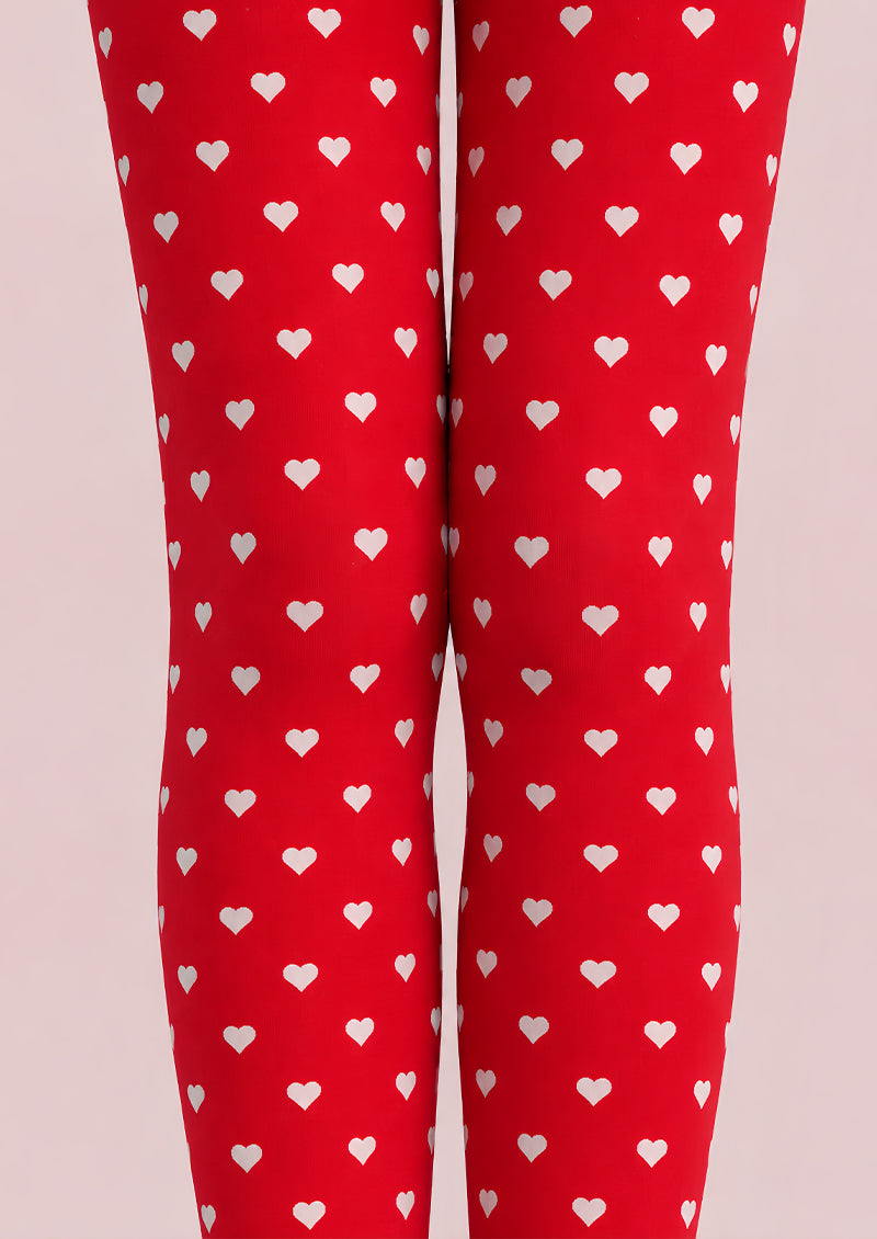 Red Mini Heart Tights Sweet Valentine Pantyhose L68-74