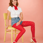 Red Mini Heart Tights Sweet Valentine Pantyhose L68-74