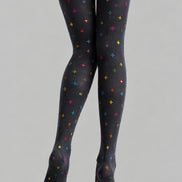 Colorful Geometric Tights Charcoal Everyday Pantyhose L68-77