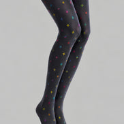 Colorful Geometric Tights Charcoal Everyday Pantyhose L68-77