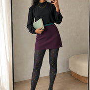 Colorful Geometric Tights Charcoal Everyday Pantyhose L68-77