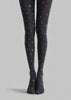 Colorful Geometric Tights Charcoal Everyday Pantyhose L68-77