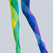 Colorful Diamond Tights Geometric Artsy Hosiery L68-78