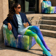 Colorful Diamond Tights Geometric Artsy Hosiery L68-78