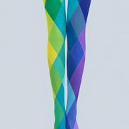 Colorful Diamond Tights Geometric Artsy Hosiery L68-78