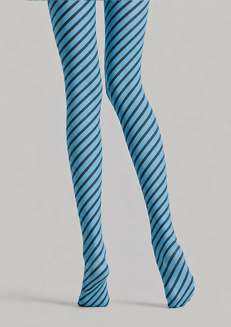 Blue Striped Tights Cute Color Dot Pantyhose L68-79